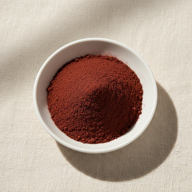 Óxidos de Ferro (Vermelho, Amarelo, Preto) — amostra de ingrediente alimentício no atacado